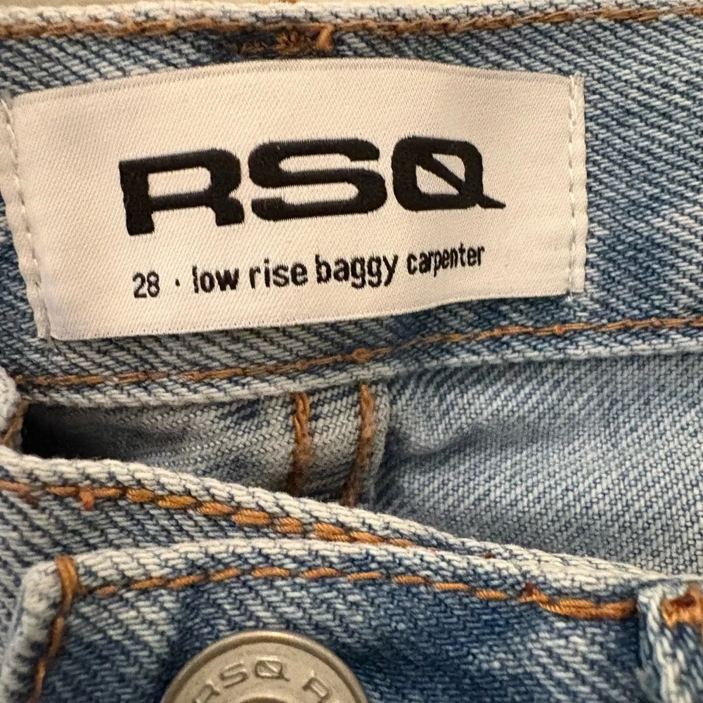 RSQ Light Blue Low-Rise Baggy Carpenter Jeans